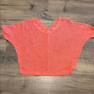 LOFT Vibrant Coral Knit Top